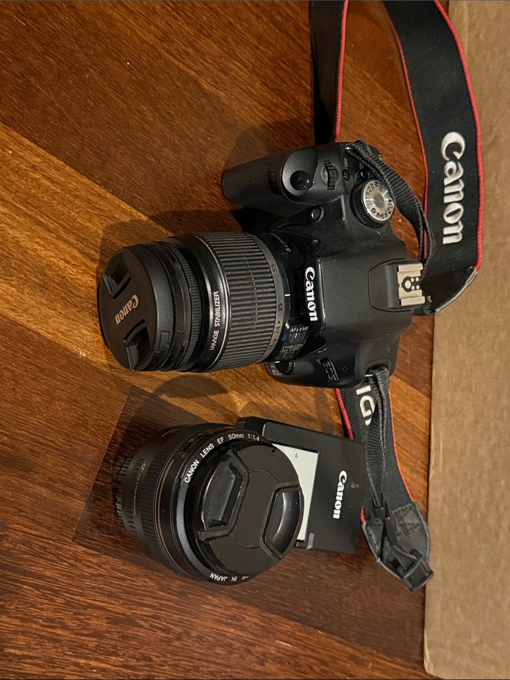 Canon rebel T1i Black DSLR with Two Interchangeable Lenses